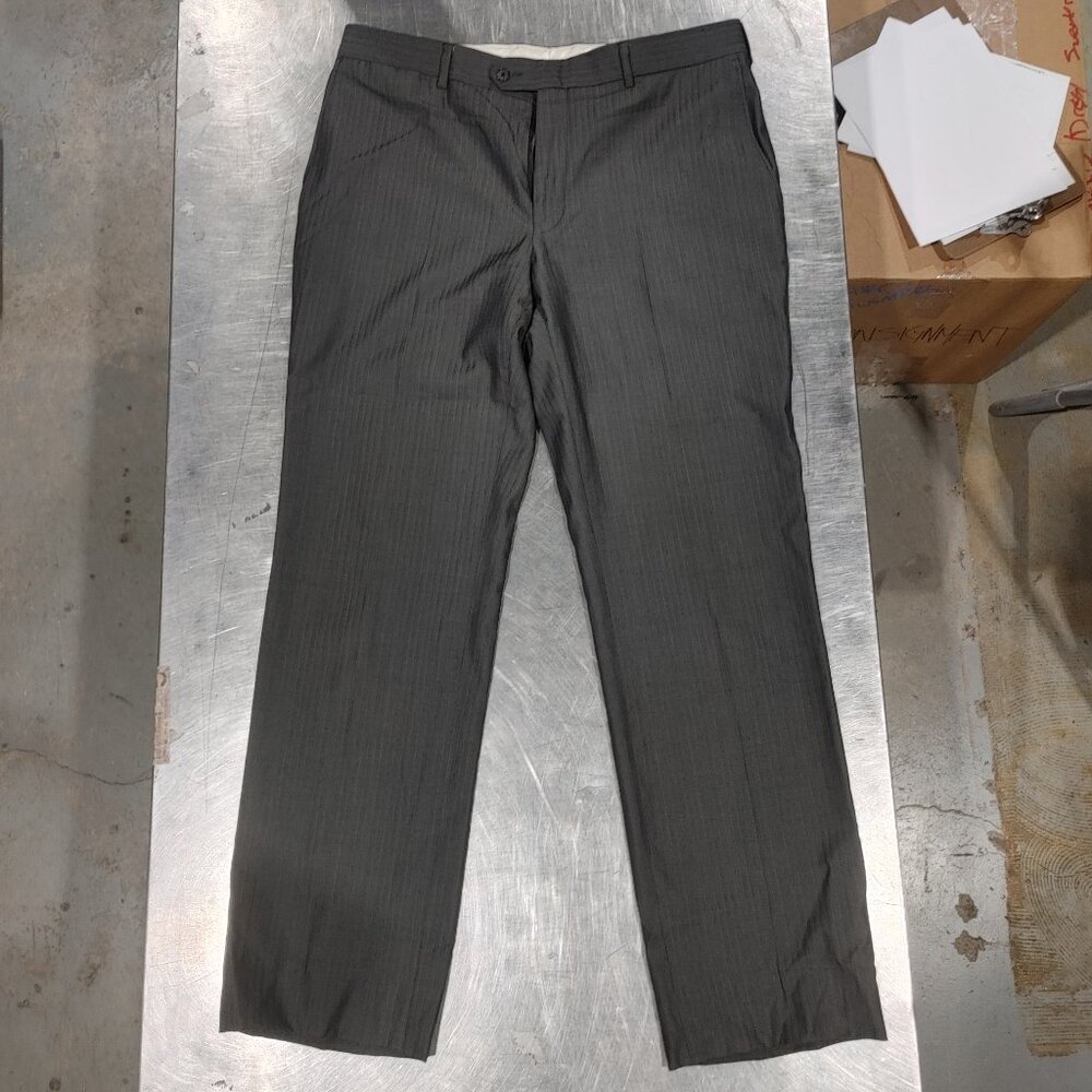 Good Condition Men's Tailored Suit Pants Biella 2112C Dean Size 44W 38R Grey
